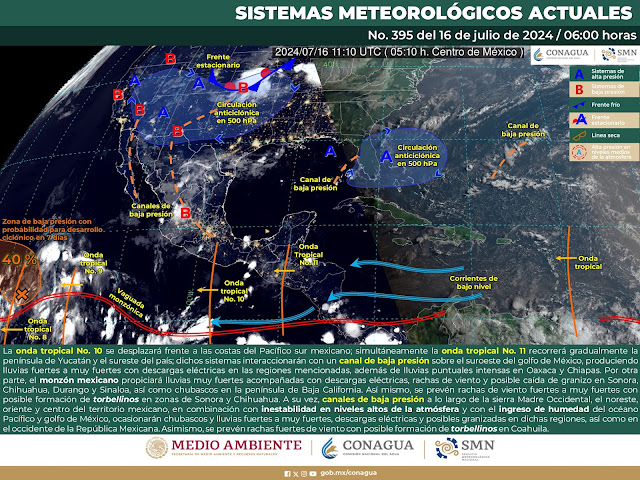 Sigue posibilidad de lluvia para Sinaloa este martes