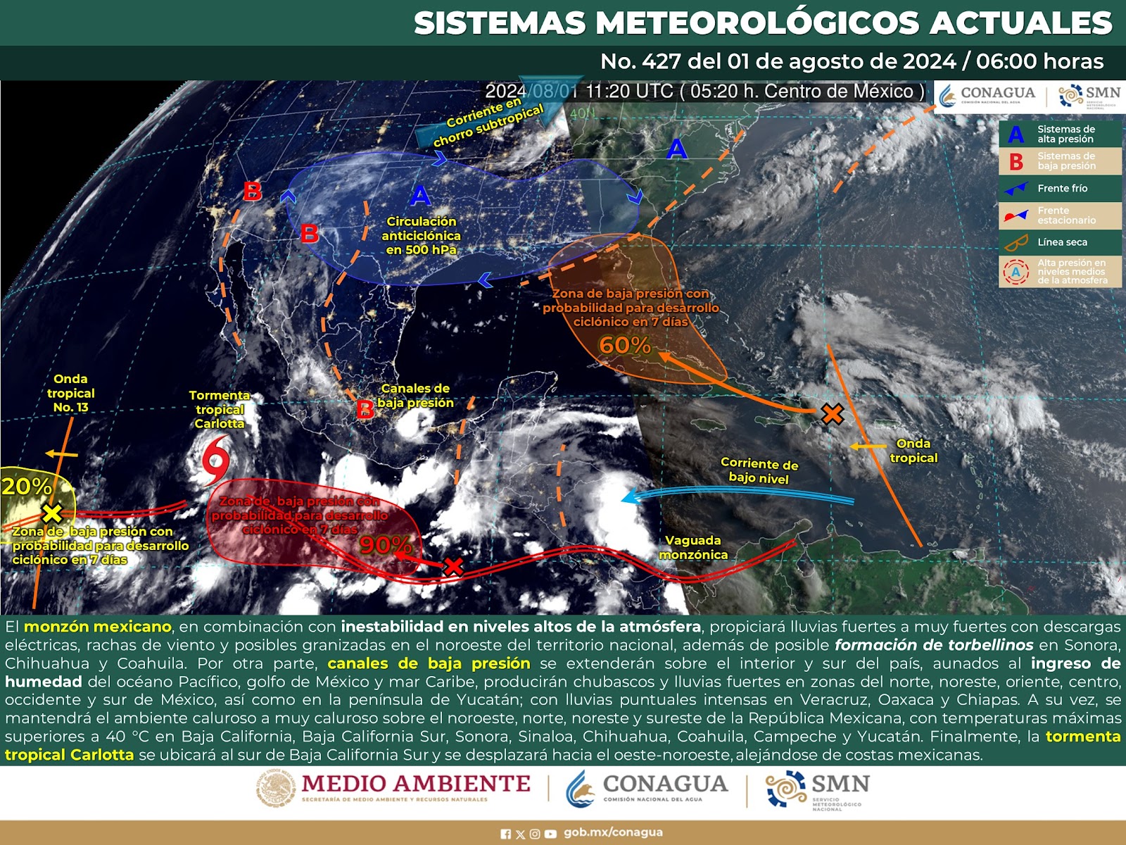 Sinaloa con calor y lluvias intensas en regiones para este jueves