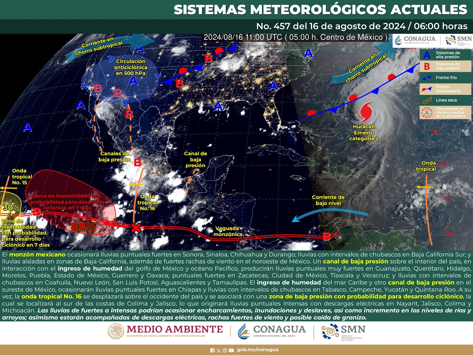 Este viernes Sinaloa tendrá lluvias fuertes en gran parte del estado