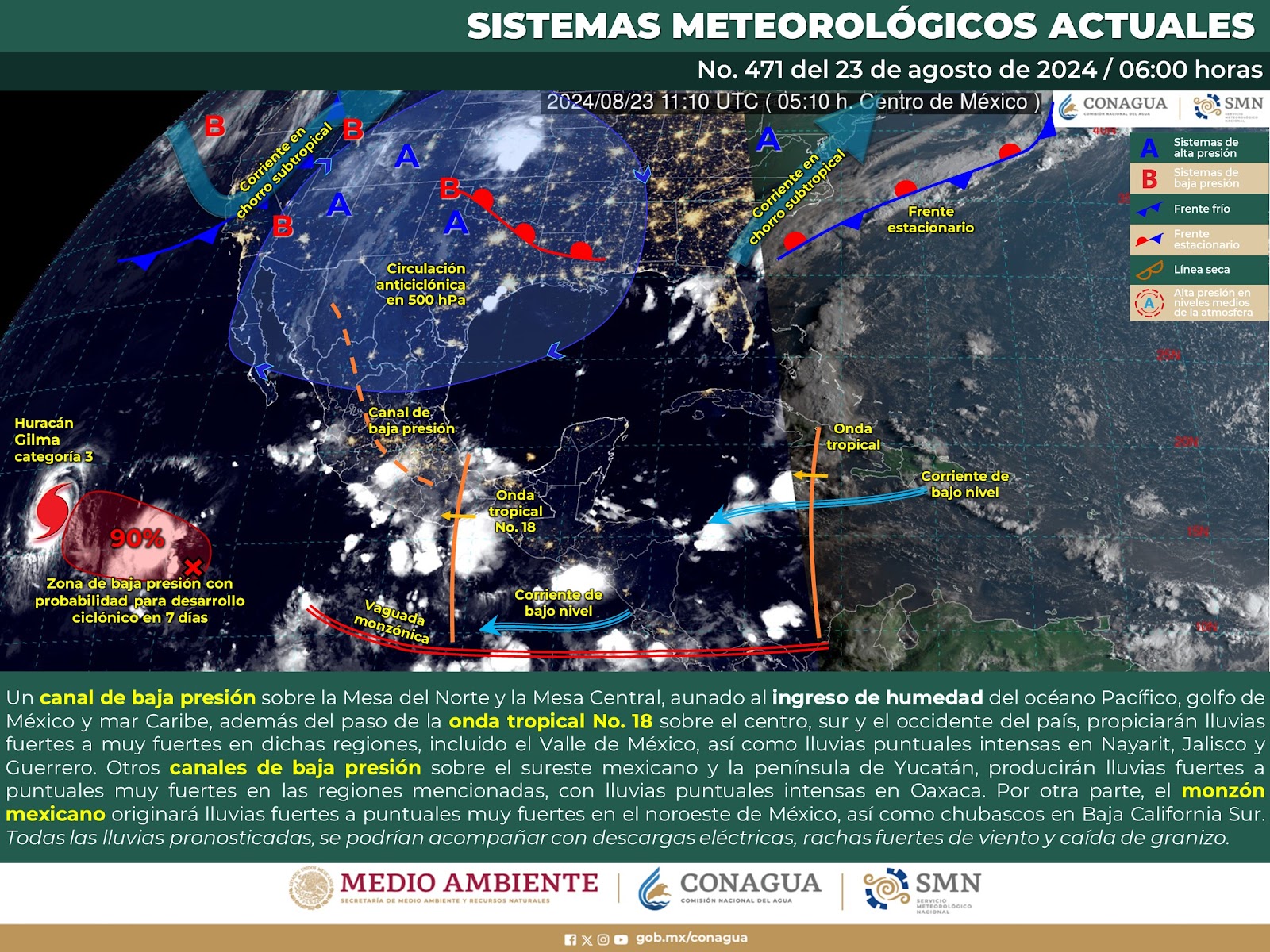 Sinaloa con probabilidades de lluvias para este viernes