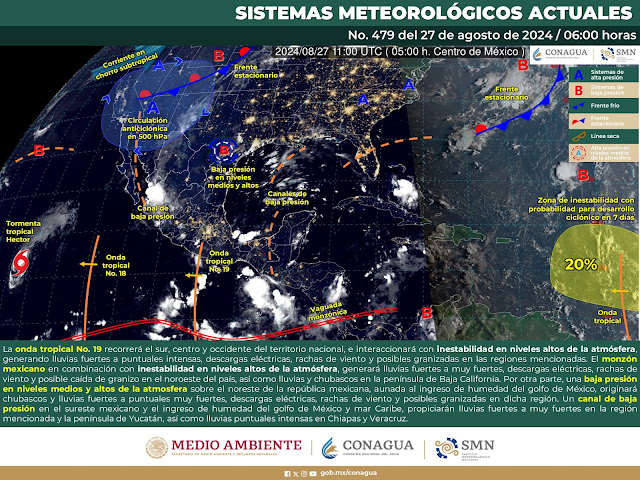 Sinaloa continúa con pronóstico de lluvias