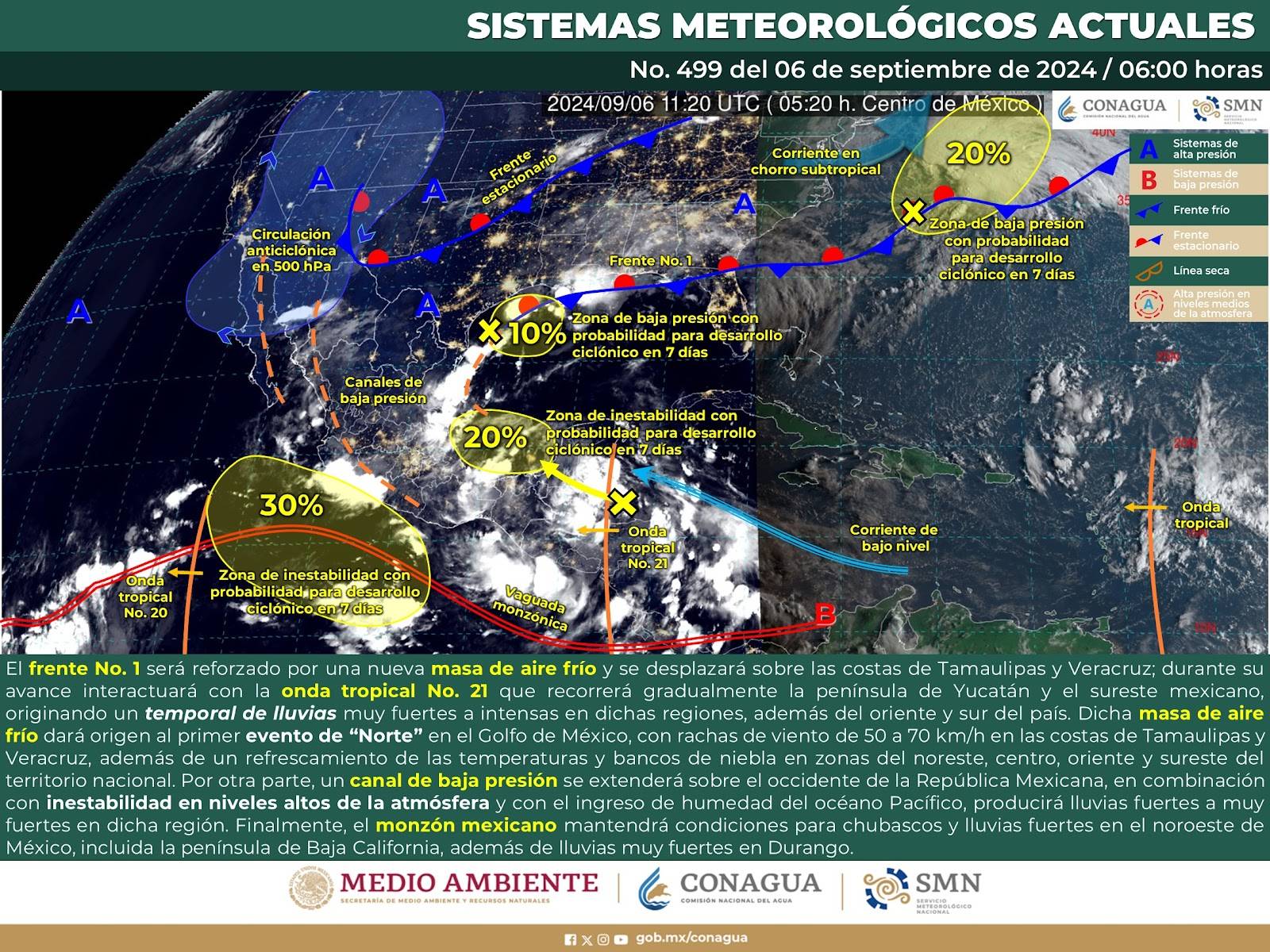 Clima inestable traerá lluvias para Sinaloa