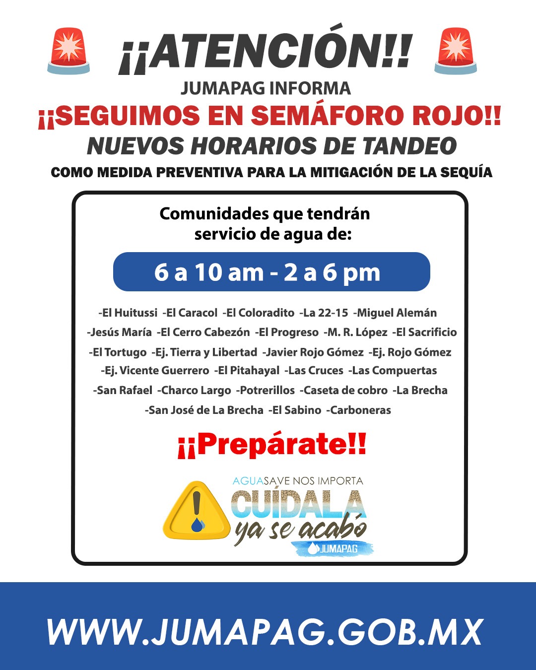 Ante la falta de agua, Guasave, sigue alerta roja