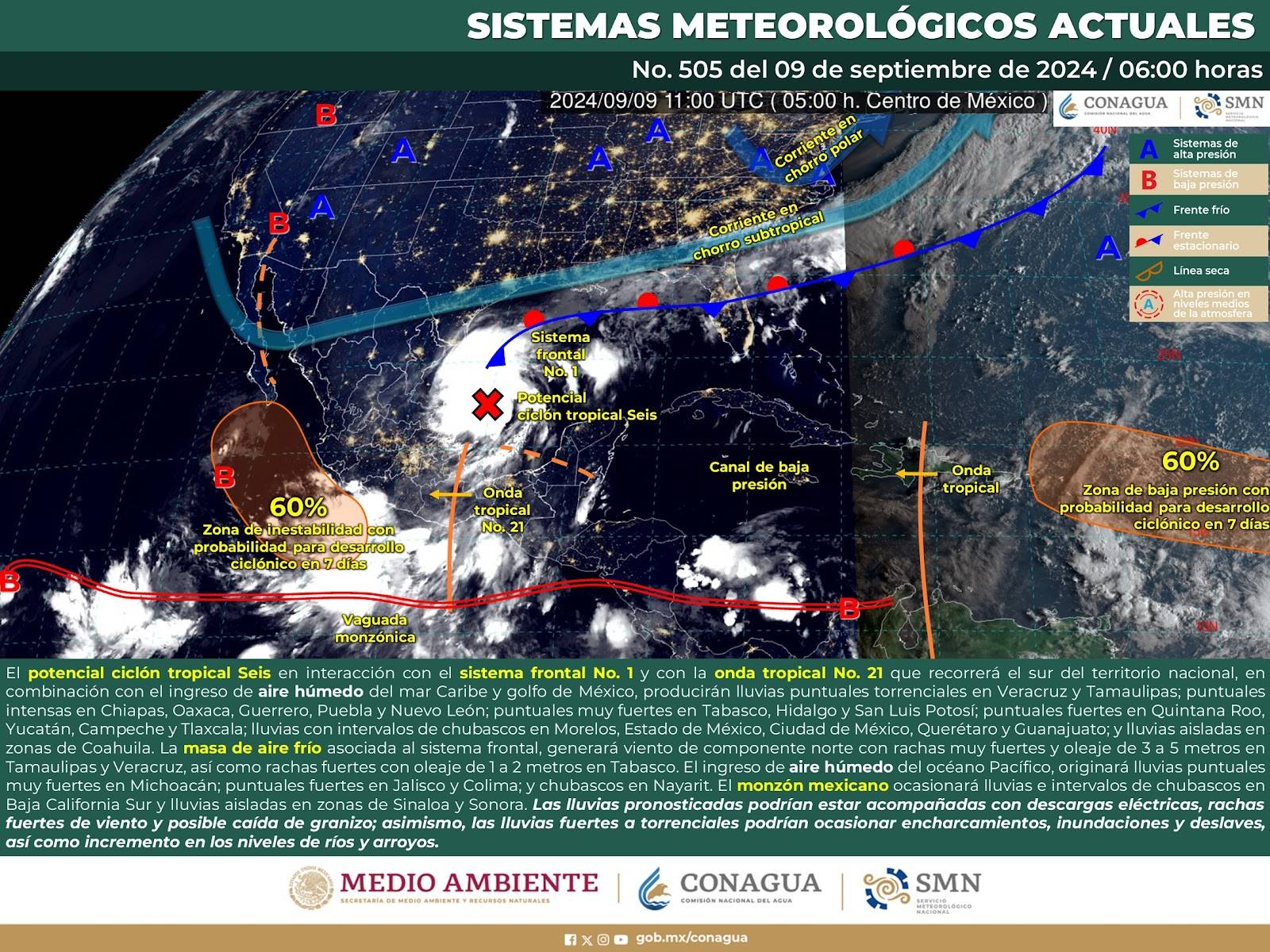 Lluvias aisladas para Sinaloa este lunes