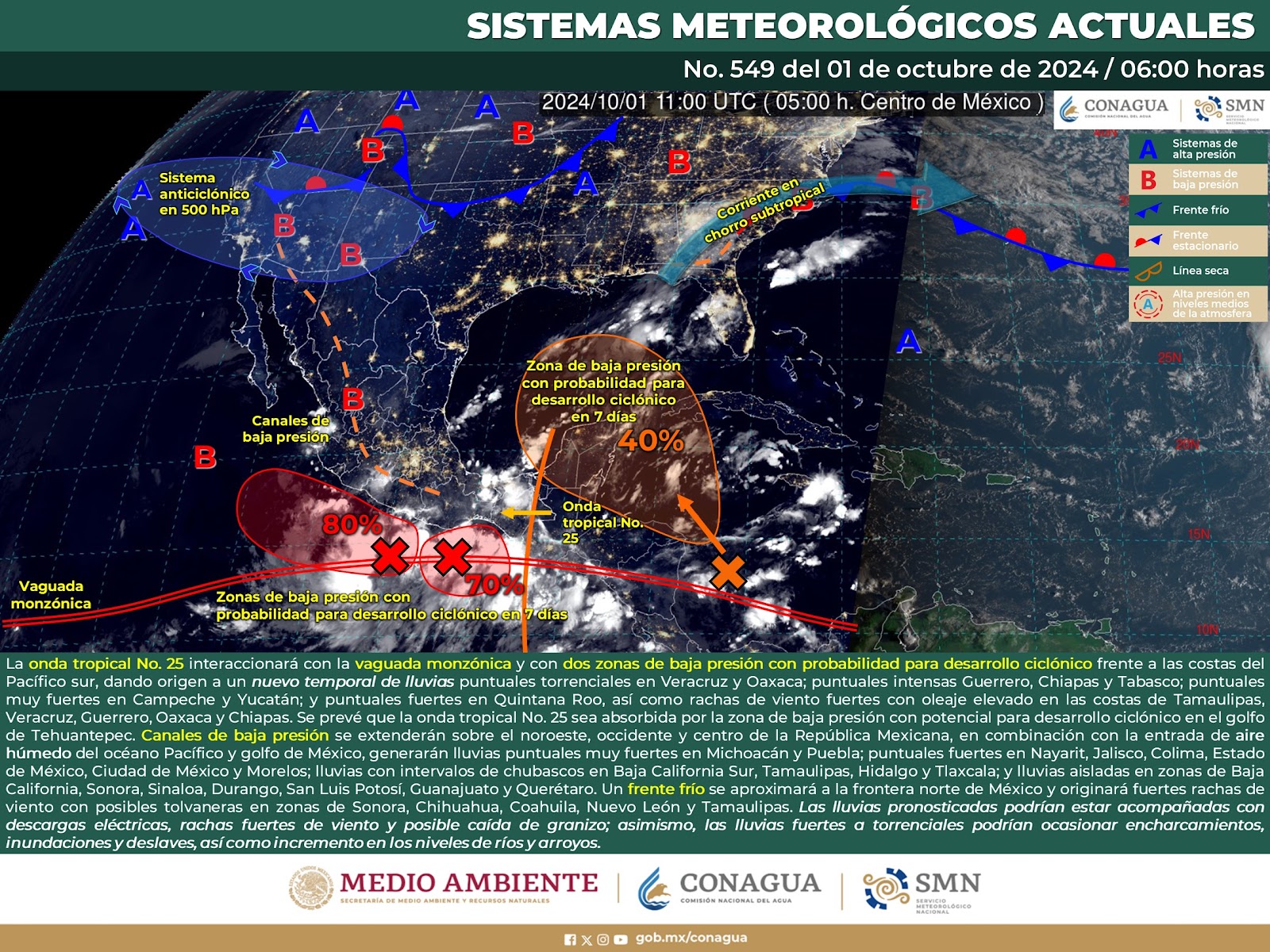 Calor, nublados y lluvias aisladas para Sinaloa este martes