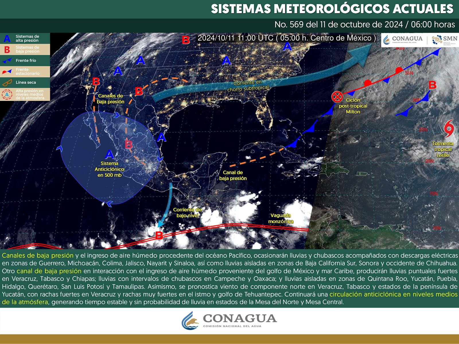 Inestabilidad atmosférica propiciaria chubascos en Sinaloa