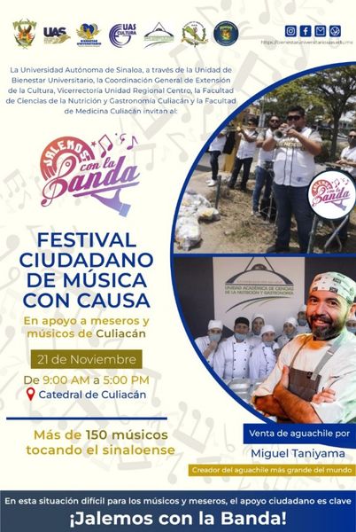 INVITA LA UAS A LAS Y LOS SINALOENSES A SUMARSE AL EVENTO “JALEMOS CON LA BANDA”